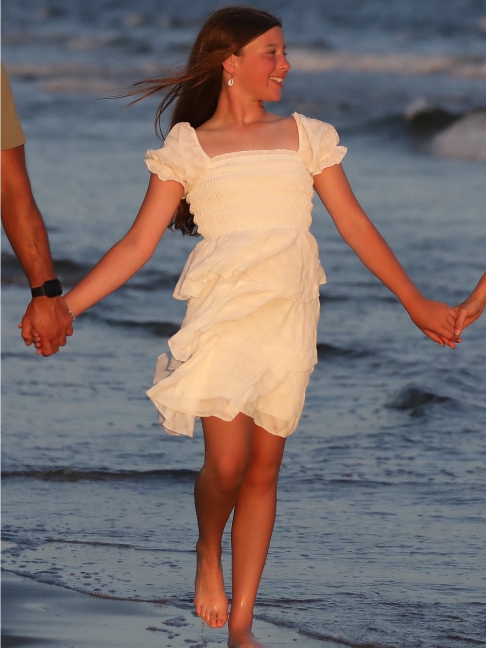 White Ruffle Tiered Sundress